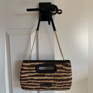 Michael Kors Rosalie Woven Straw Clutch